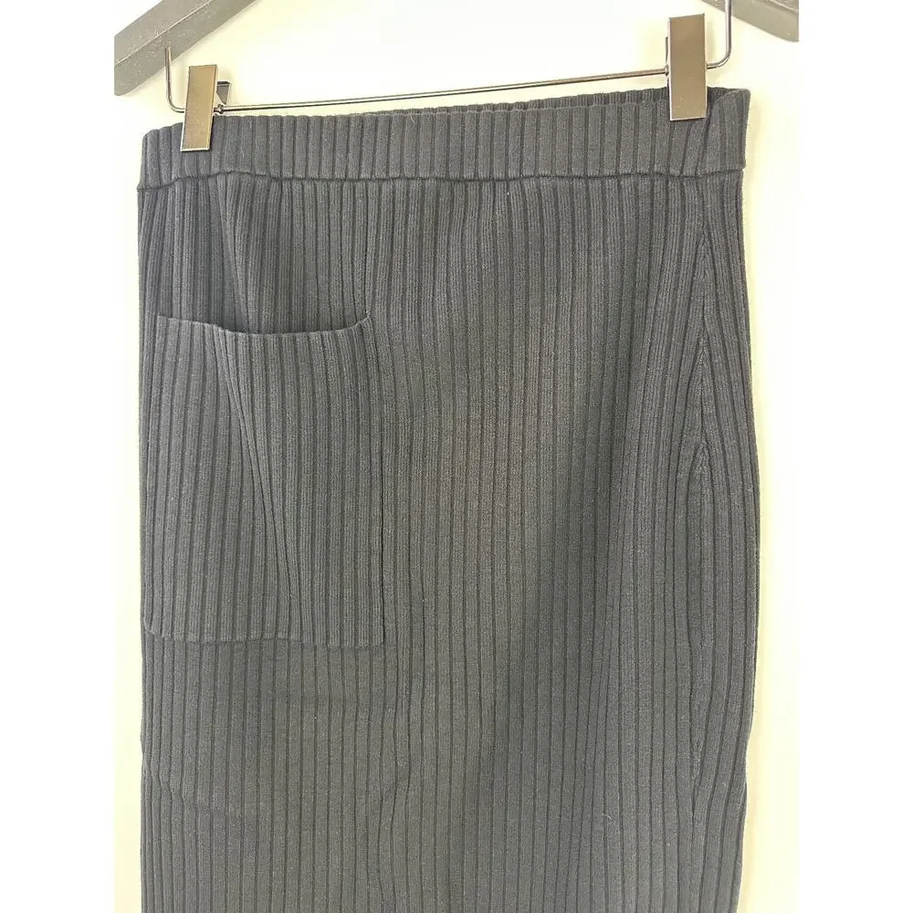 Universal Standard Ribbed Knit Patch Pocket Pencil Skirt Black M Plus Size 18 20 - Picture 4 of 11